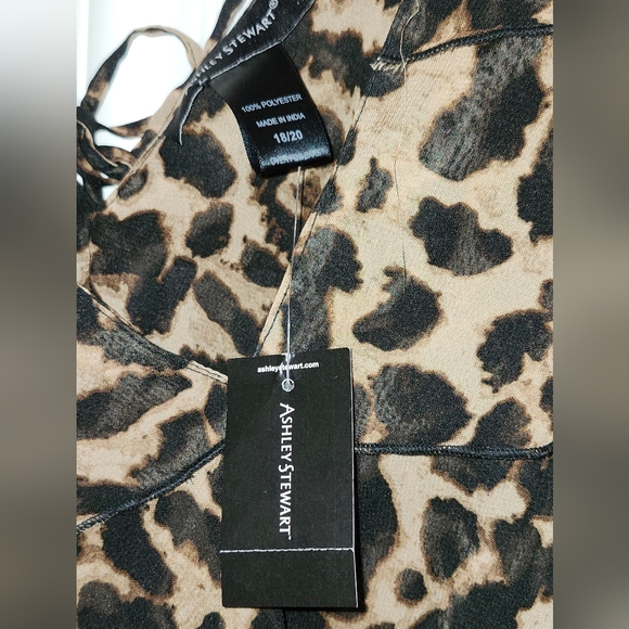 NWT Ashley Stewart Leopard Print Hi Low Duster Top Size 18/20 - Picture 7 of 8